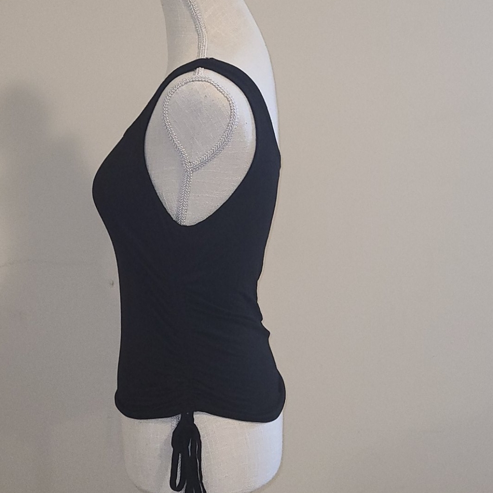 Reserve SHEIN  black drawstring side crop tank top - Picture 2 of 5
